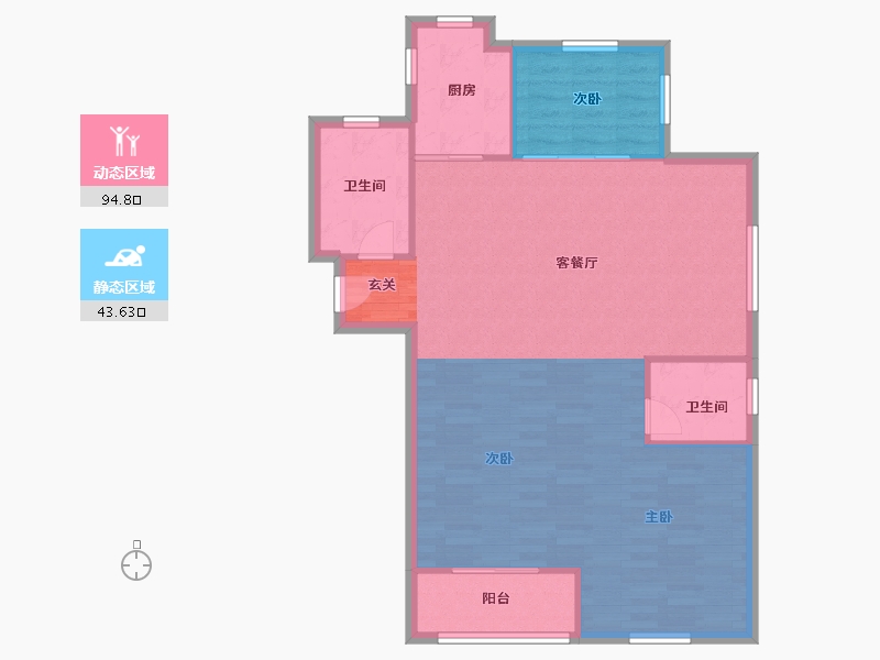 浙江省-嘉兴市-春天花园-95.89-户型库-动静分区