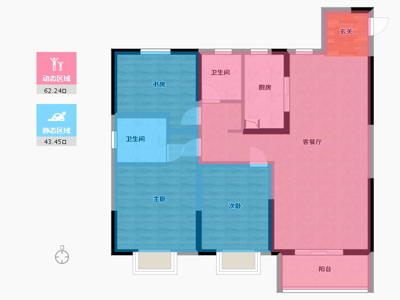 河南省-洛阳市-华耀城佳兆业水岸新都-94.00-户型库-动静分区