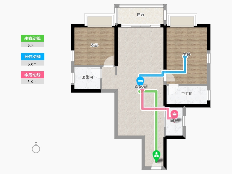 青海省-海南藏族自治州-观澜湖上东区Ⅱ区-76.70-户型库-动静线