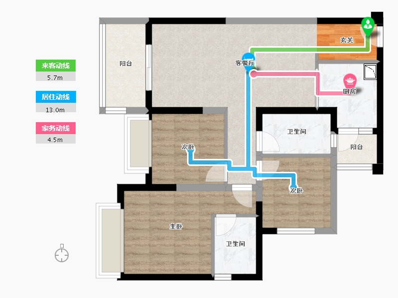 四川省-成都市-中海万锦熙岸二期-76.64-户型库-动静线