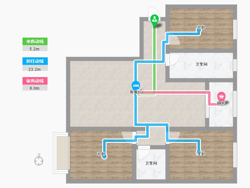 甘肃省-张掖市-世贸大厦城市综合体-89.05-户型库-动静线