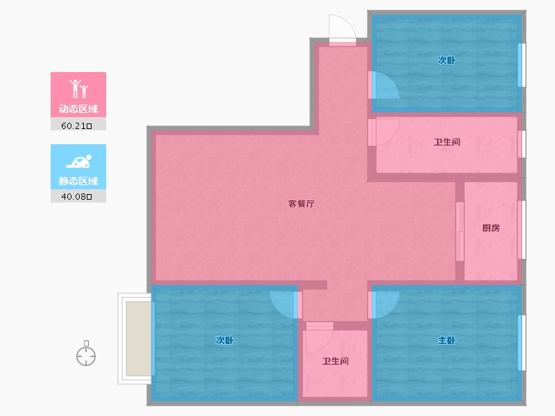 甘肃省-张掖市-世贸大厦城市综合体-89.05-户型库-动静分区