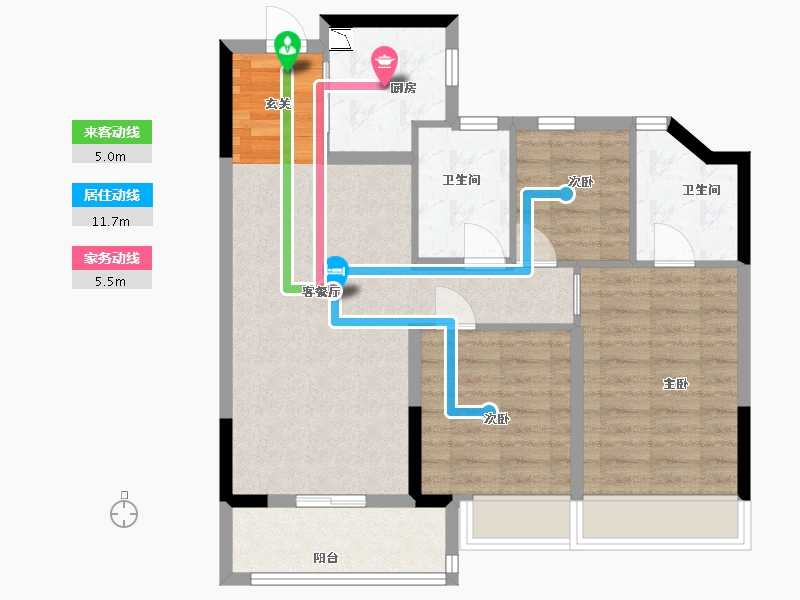 浙江省-嘉兴市-招商溪悦水岸-78.57-户型库-动静线