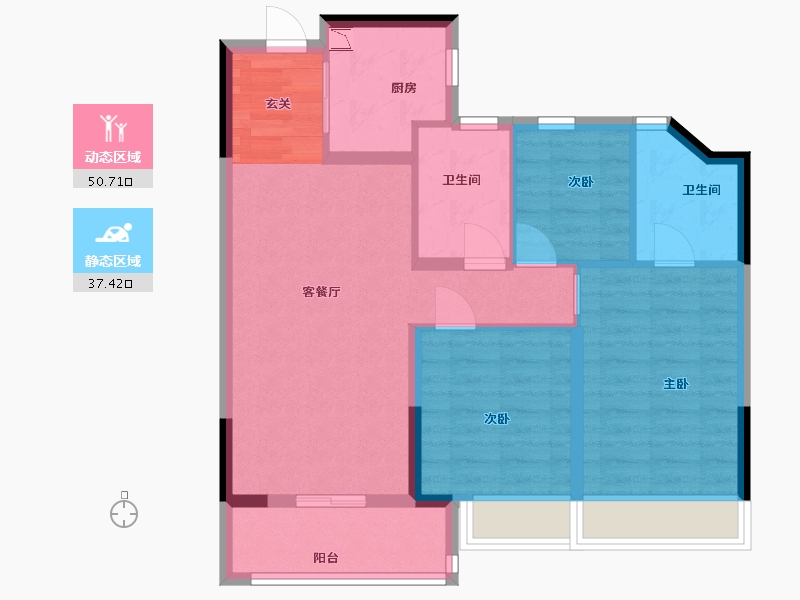 浙江省-嘉兴市-招商溪悦水岸-78.57-户型库-动静分区