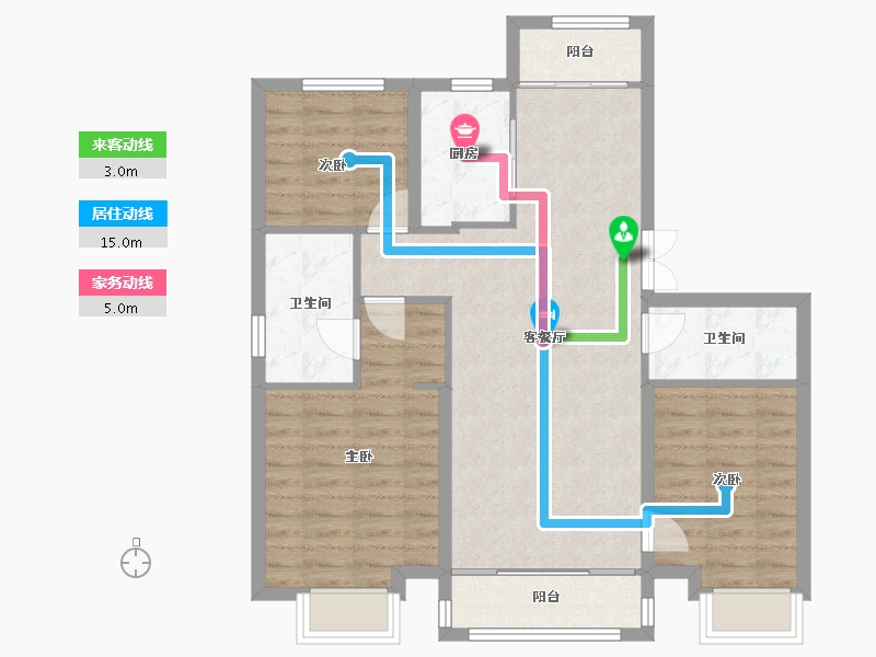 黑龙江省-哈尔滨市-哈尔滨宝能城-86.63-户型库-动静线