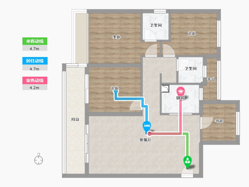 浙江省-绍兴市-金辉天镜云著-91.96-户型库-动静线