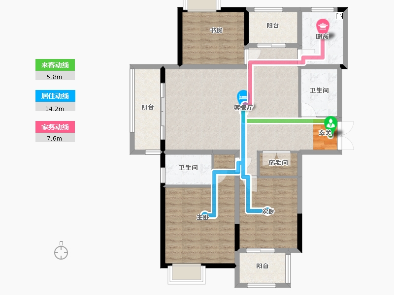 河南省-信阳市-中乐江南名都-108.17-户型库-动静线