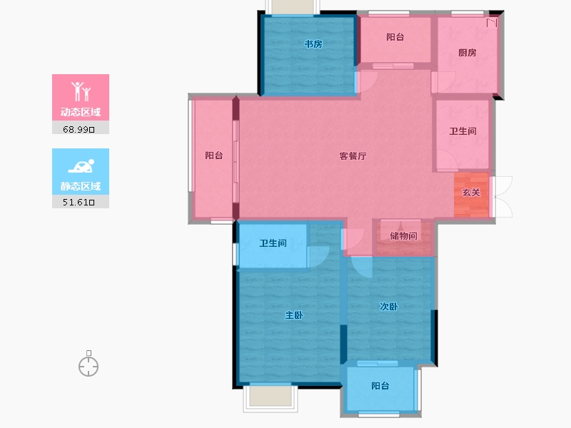 河南省-信阳市-中乐江南名都-108.17-户型库-动静分区