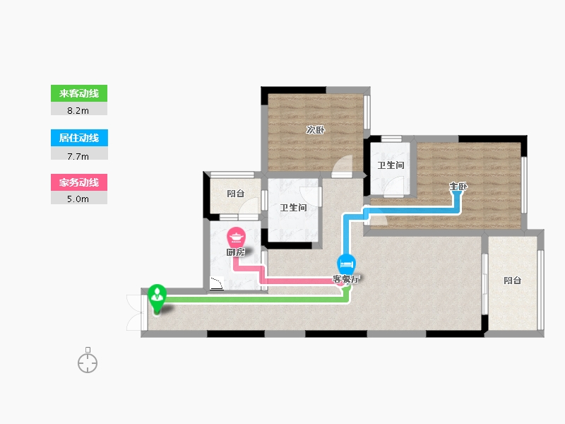 四川省-宜宾市-滨江御景-90.01-户型库-动静线