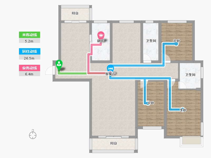 河南省-洛阳市-城建花园-132.06-户型库-动静线