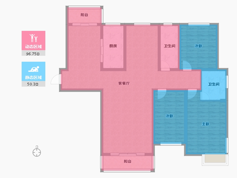 河南省-洛阳市-城建花园-132.06-户型库-动静分区