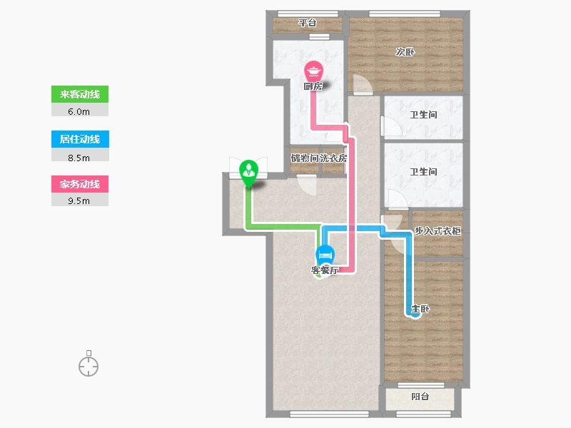 辽宁省-沈阳市-积水・裕沁听月轩-108.02-户型库-动静线