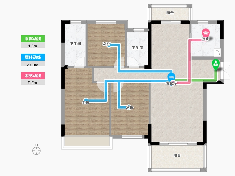 湖北省-荆州市-枫庐小城-103.00-户型库-动静线