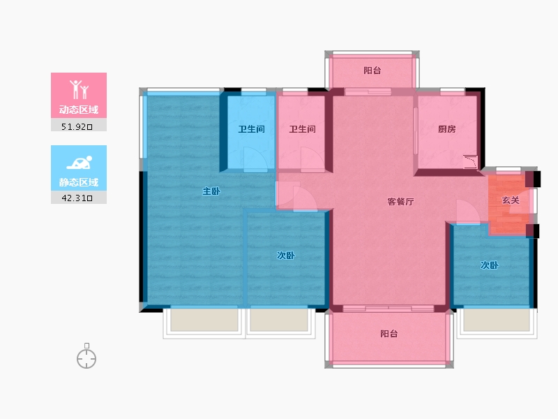 广东省-东莞市-碧桂园潼湖科技小镇・科学城-83.80-户型库-动静分区