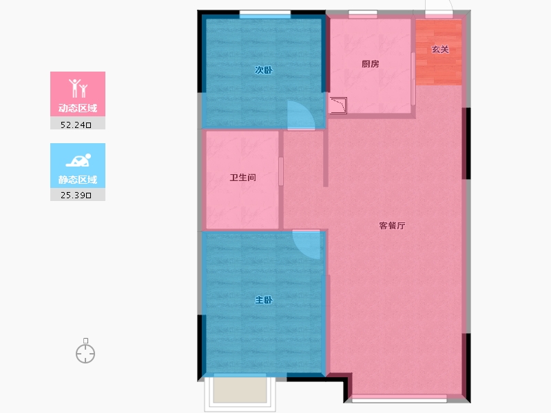 黑龙江省-哈尔滨市-恒大�B庭三期-70.40-户型库-动静分区