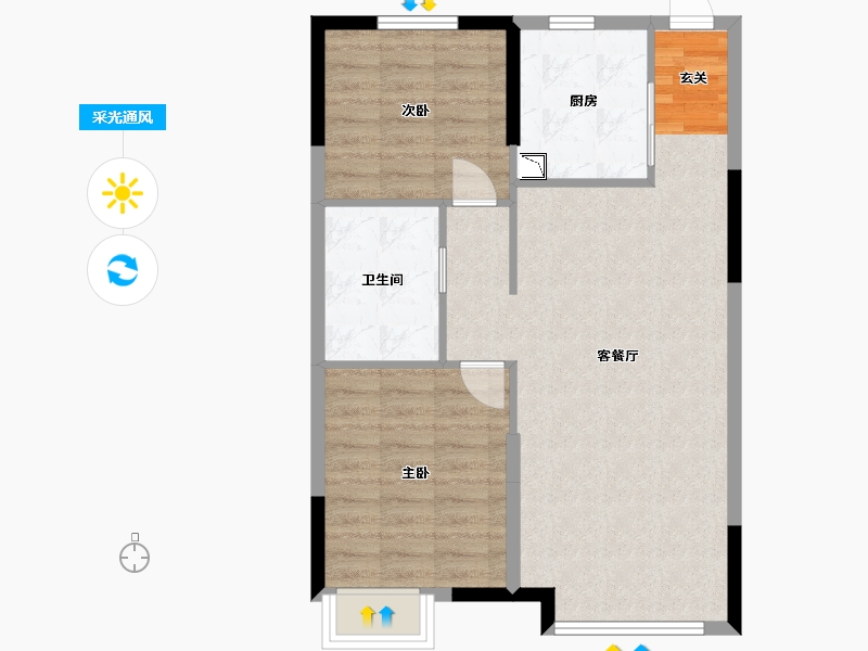 黑龙江省-哈尔滨市-恒大�B庭三期-70.40-户型库-采光通风