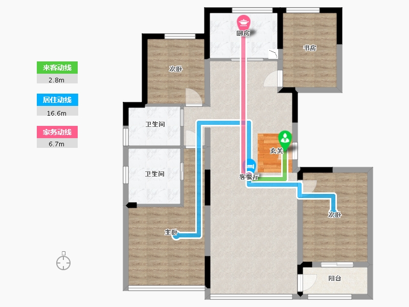 陕西省-西安市-世园大公馆Ⅲ期（上林艺境）-111.49-户型库-动静线