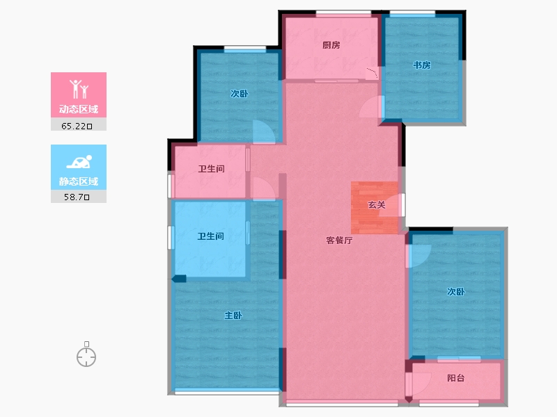 陕西省-西安市-世园大公馆Ⅲ期（上林艺境）-111.49-户型库-动静分区