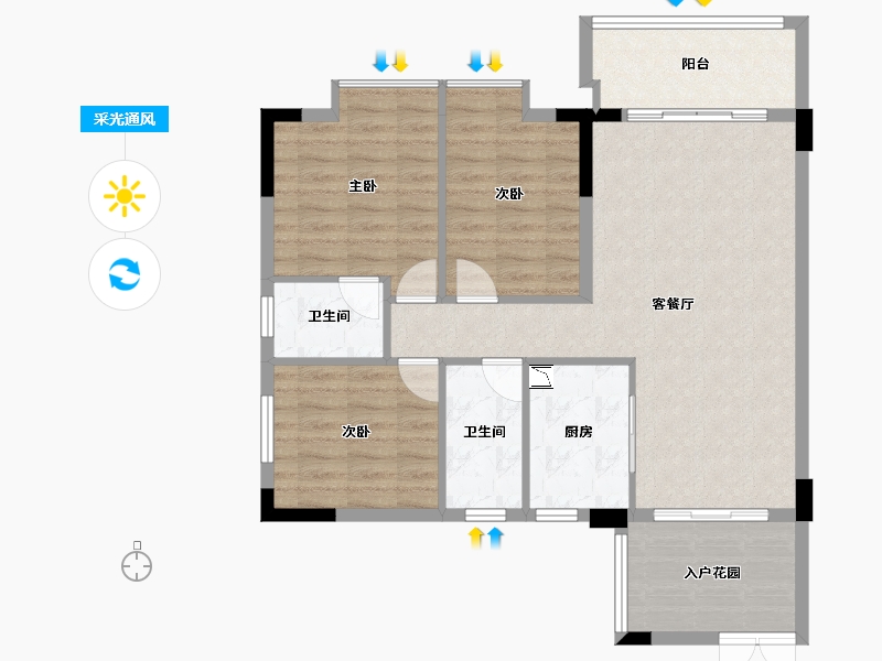 广东省-河源市-东福花园-90.26-户型库-采光通风