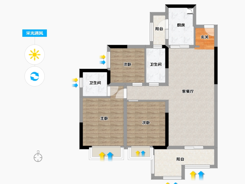 四川省-成都市-蓝光长岛城项目-92.00-户型库-采光通风