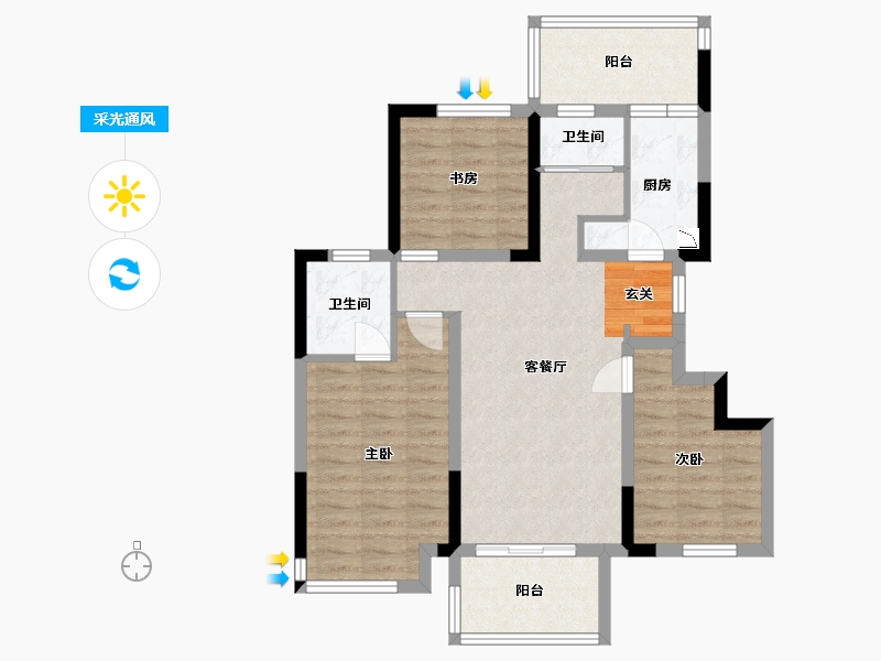 四川省-成都市-中粮天府智慧城-81.52-户型库-采光通风