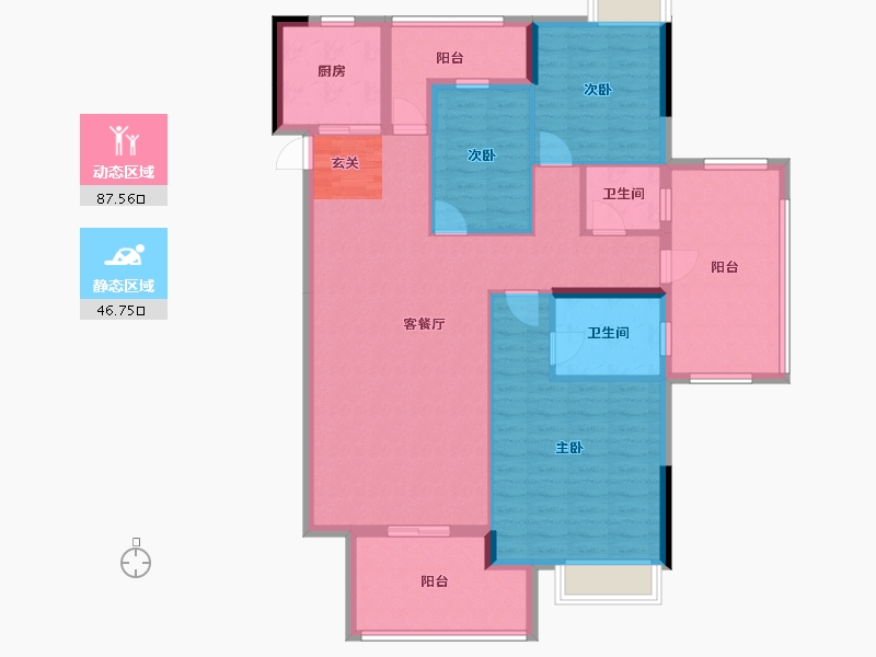 广东省-惠州市-锦绣一品-121.18-户型库-动静分区