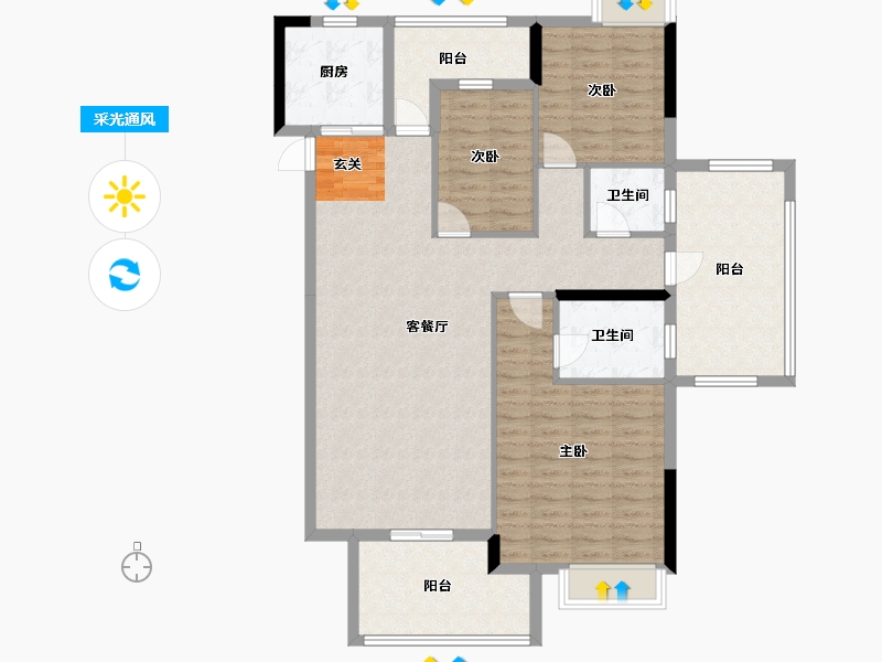 广东省-惠州市-锦绣一品-121.18-户型库-采光通风