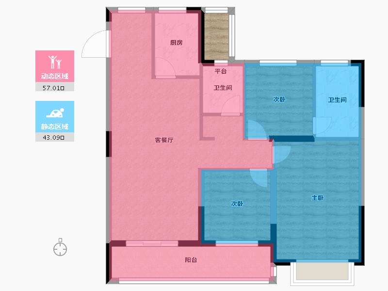 浙江省-金华市-望辰府-92.00-户型库-动静分区