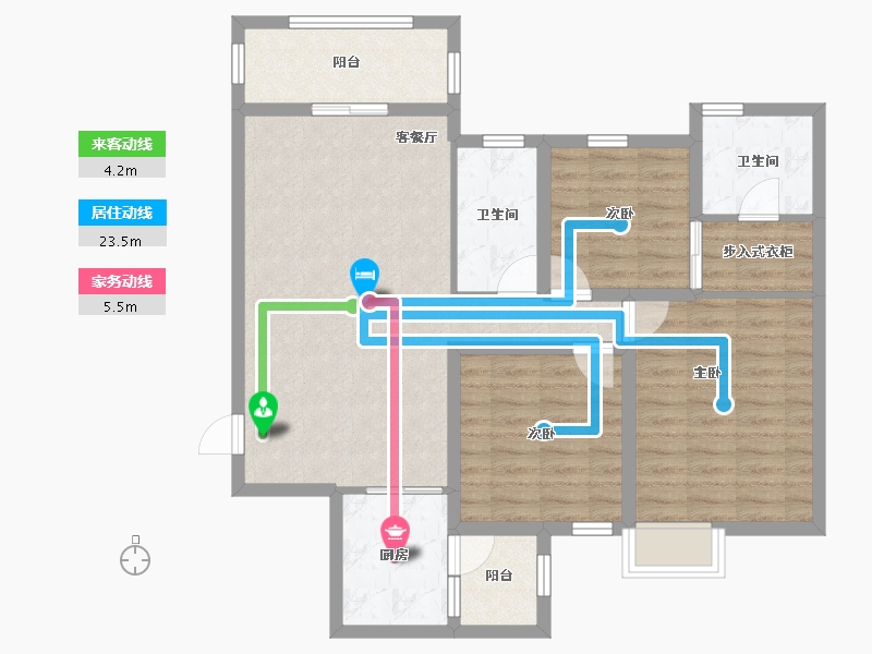 湖南省-长沙市-恒大雅苑-91.63-户型库-动静线