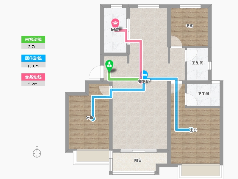 山东省-济南市-中海锦城-86.00-户型库-动静线