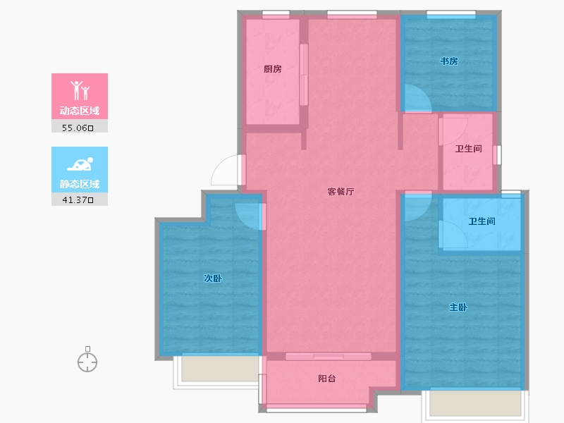 山东省-济南市-中海锦城-86.00-户型库-动静分区