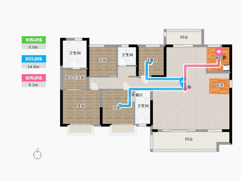 广东省-惠州市-珑悦锦云花园-144.00-户型库-动静线