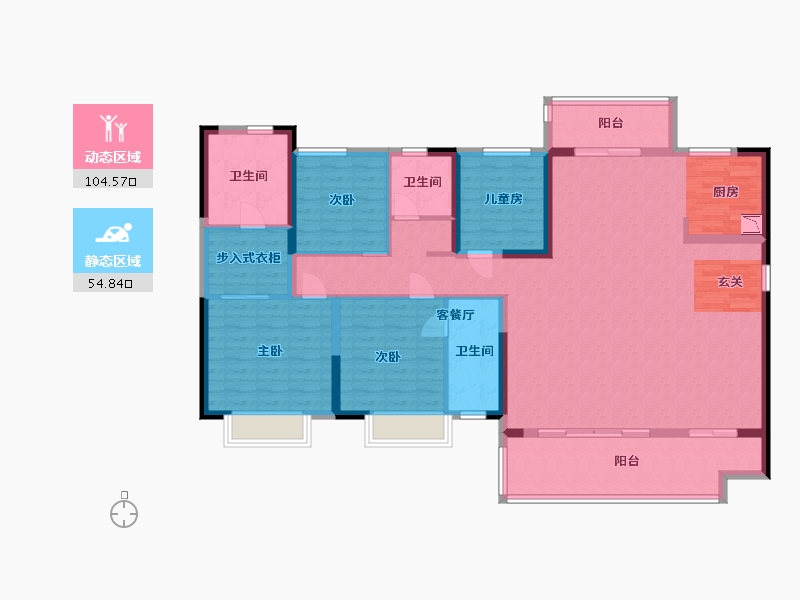 广东省-惠州市-珑悦锦云花园-144.00-户型库-动静分区