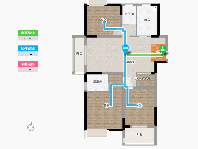 江苏省-扬州市-星地雅苑-108.18-户型库-动静线