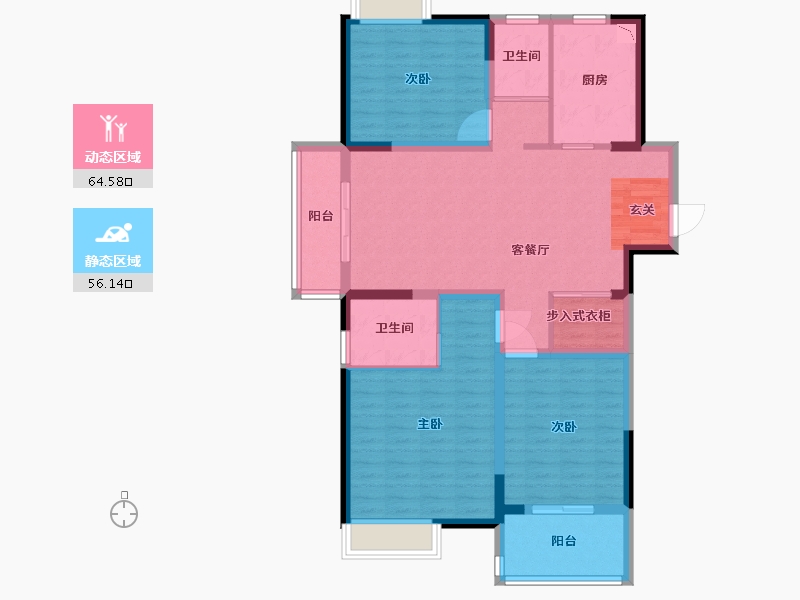 江苏省-扬州市-星地雅苑-108.18-户型库-动静分区