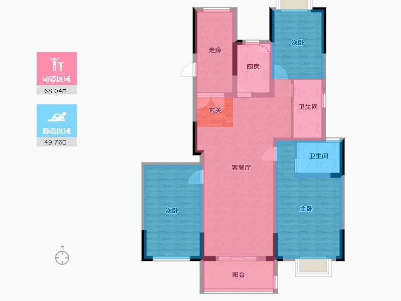 江苏省-扬州市-星地雅苑-104.80-户型库-动静分区