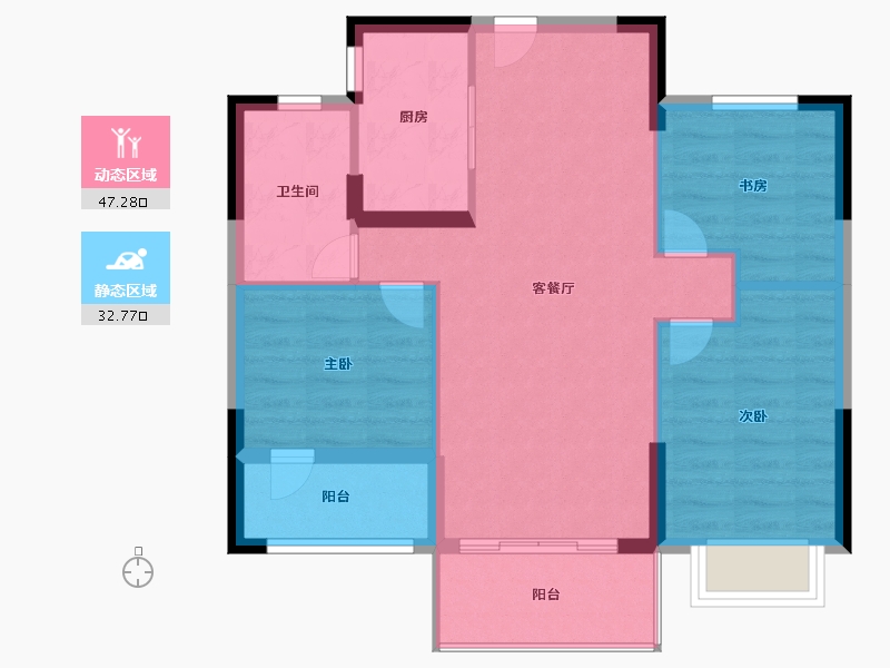 福建省-福州市-雍景湾-72.00-户型库-动静分区