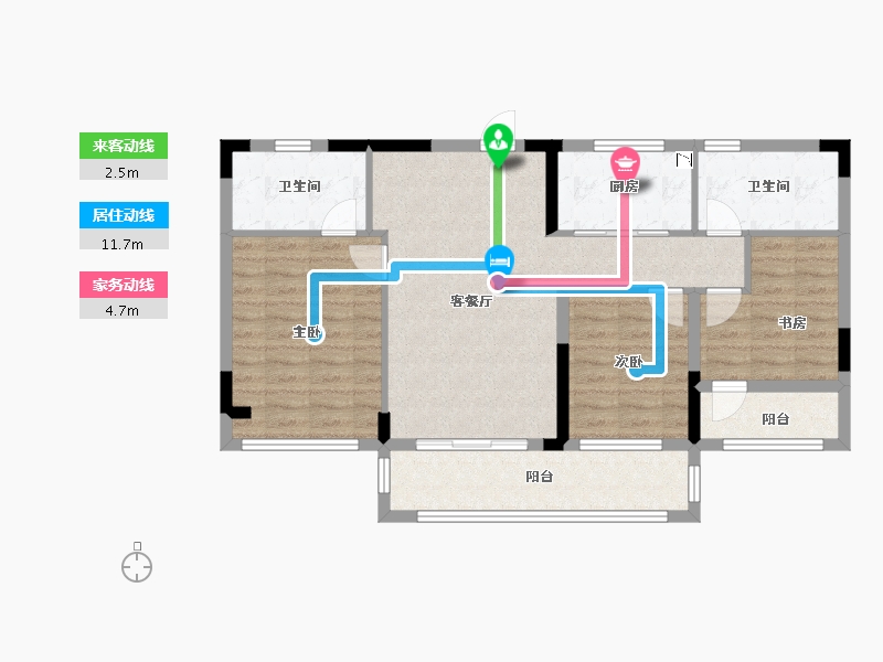 浙江省-温州市-德信东望里-87.21-户型库-动静线