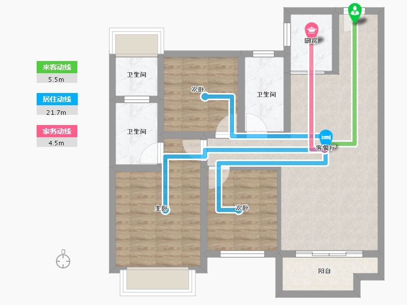 湖南省-株洲市-醴陵亿都时光-77.60-户型库-动静线