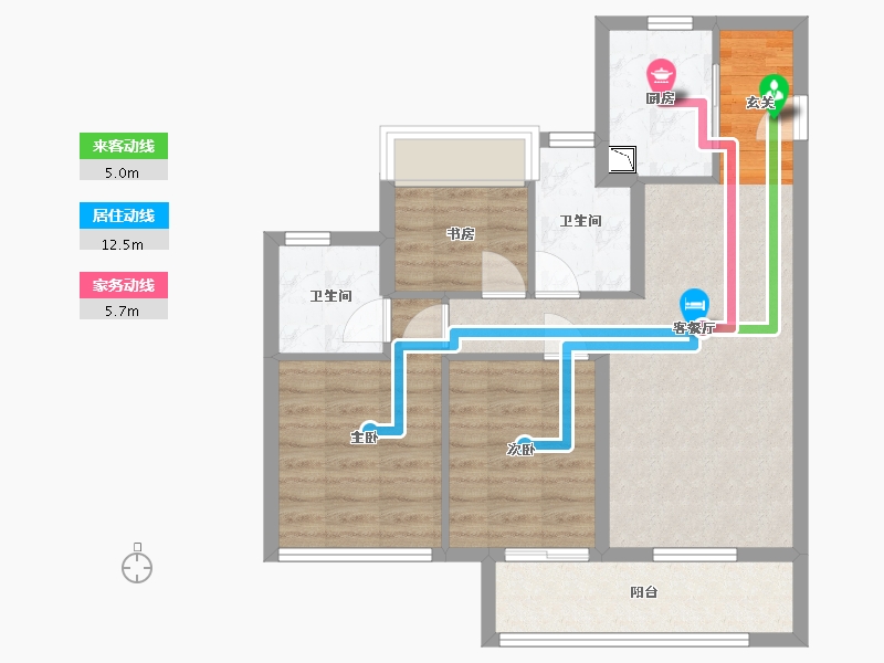 湖北省-武汉市-金地・城与城�O艺境-70.53-户型库-动静线