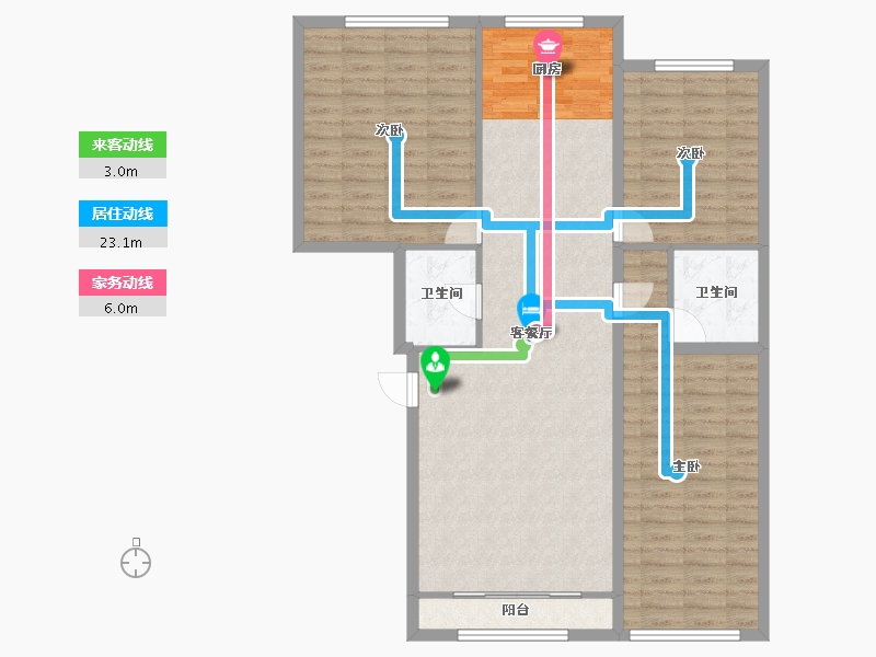 吉林省-白城市-明珠花园-110.64-户型库-动静线