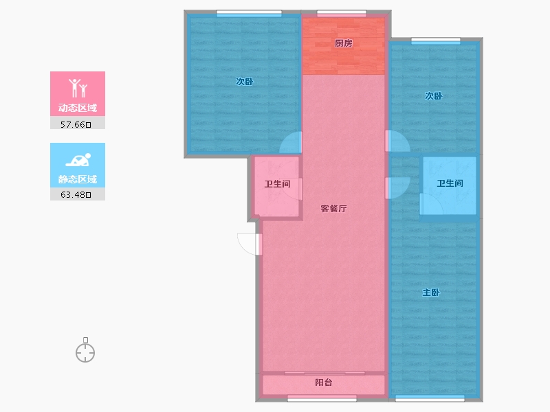 吉林省-白城市-明珠花园-110.64-户型库-动静分区