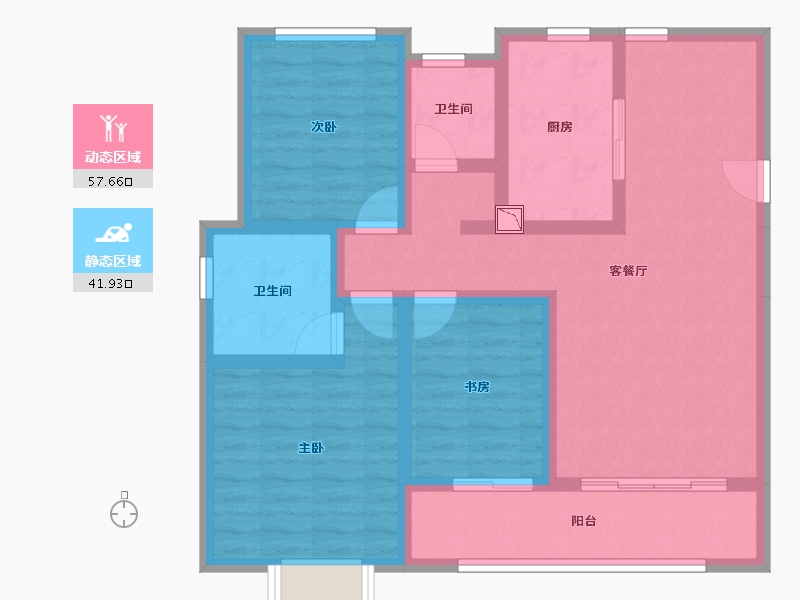 山东省-德州市-津泽佳苑-87.54-户型库-动静分区