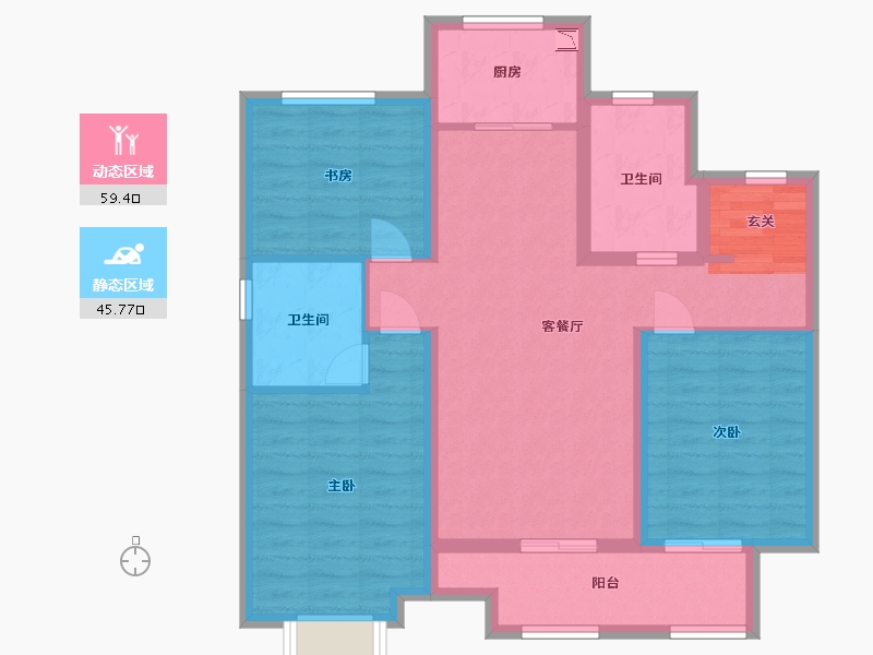 河北省-廊坊市-融创・时代壹号-93.60-户型库-动静分区