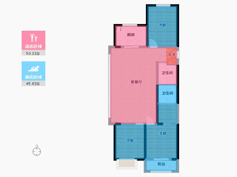 河北省-廊坊市-泰禾廊坊拾景园-85.30-户型库-动静分区