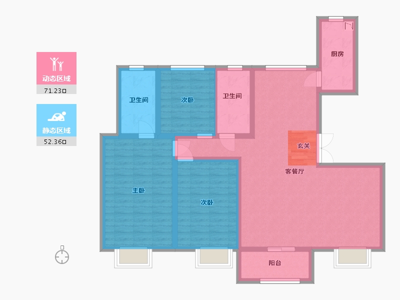 河北省-廊坊市-康城瑞府-110.59-户型库-动静分区