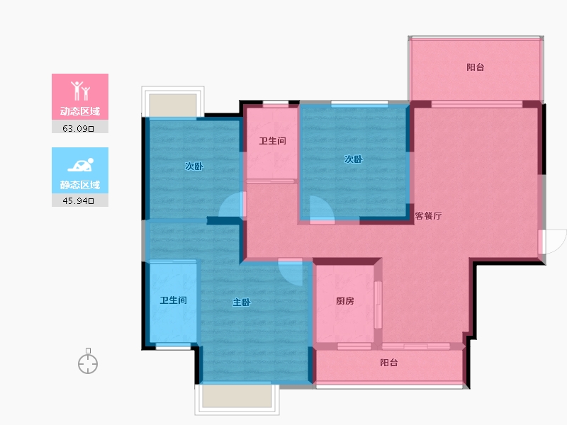 湖南省-郴州市-银都一品-97.64-户型库-动静分区