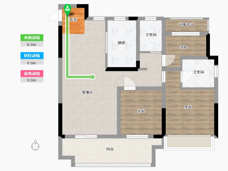 安徽省-宿州市-北京城房・北大学府-88.09-户型库-动静线