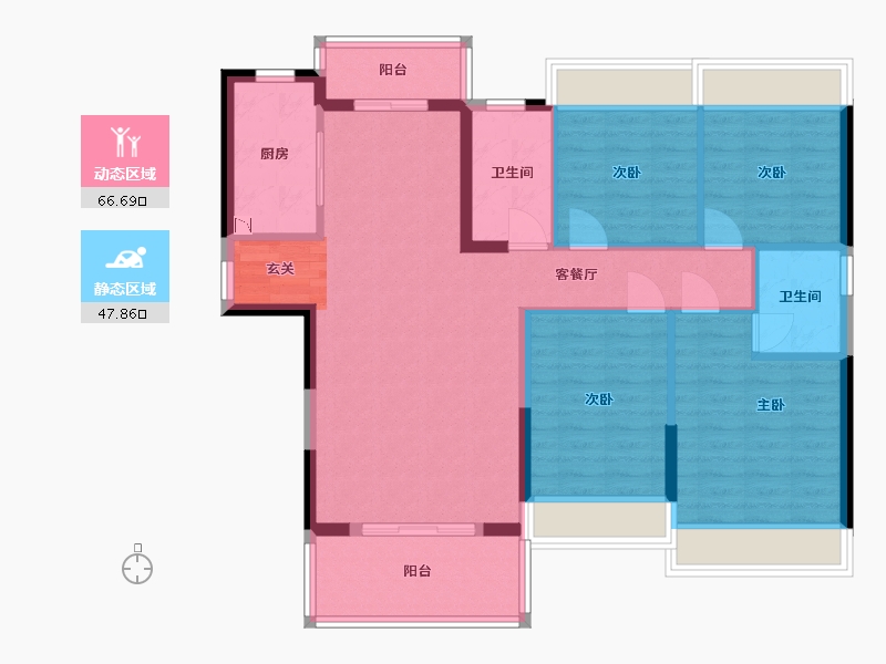 广西壮族自治区-钦州市-中地・滨江壹�二区-103.06-户型库-动静分区