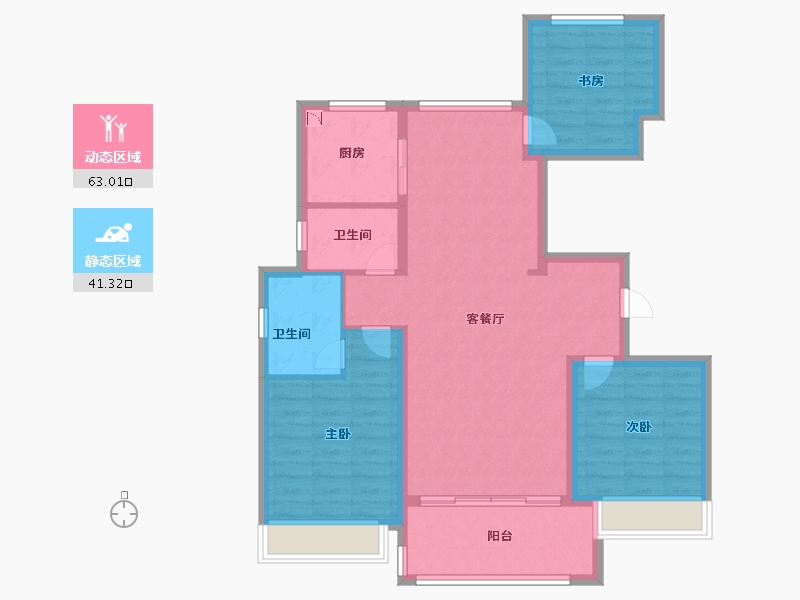 浙江省-温州市-华侨城欢乐天地-93.60-户型库-动静分区